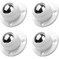 HASTHIP® 4pcs Caster Wheel Self Adhesive Caster Wheel 360° Swivel Wheels for Furniture, Small Appliance, DIY Modification Moving Table Heavy Duty Caster Wheels 200Kg Loading Capacity, White
