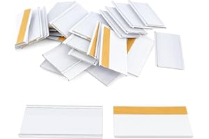 ABARNOM 100 Unidades Porta Etiquetas Autoadhesivas (30 mm x 70 mm), Portaprecios Adhesivos Individuales 70mm, Carteles para Precios, Etiquetas para Precios, Etiquetas Adhesivas Blancas