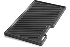‎BURNHARD BURNHARD Gusseisen Grillplatte für Gasgrill Fred Serie 41,5 x 23,5 x 2 cm, BBQ Wendeplatte