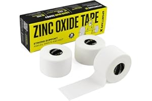 SPORTTAPE Zinc Oxide Sports Tape – 3 Rolls - 3.8cm x 10m | Rigid Strapping & Athletic Physio Tape | Ankle, Foot & Wrist Support | Blister Prevention for Rugby, Football, Gym & Weightlifting Injuries