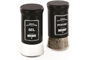 Riera Internacional. Cmpka1345 - Salero mesa pimentero 120ml cristal/inox bistrot cmp