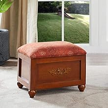 schminkhocker,Europäischer Aufbewahrungshocker aus massivem Holz