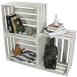 Vielseitige, kreative Universal-Kiste als Bücher-Kiste & Getränke-Kiste und zum Aufbewahren & Verstauen von Schall-Platten, Konserven, Brennholz. Bunte, farbige Natur Geschenk-Kiste zu Geburtstag