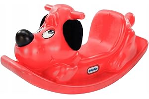 Little Tikes Cheval à bascule, jeu actif pour les tout-petits, poignées unidirectionnelles avec poignée et selle stable pour la sécurité, construction robuste, chien, (rouge)