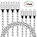 Price comparison product image IWAVION Charger Cable for iphone, USB Cable [4Pack 3FT/1M] Fast Charger USB Cable Nylon Braided Cord for iPhone 8/X/7/7 Plus/6/6s/6 Plus/6s Plus,5c/5s/5/SE,iPad Pro/Air/mini and more(Black/Silver)