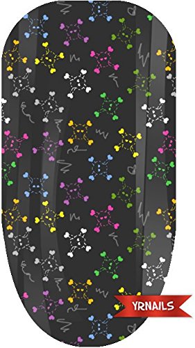 Illuminous Skull Hearts Full Nail Art Wrap by YRNails