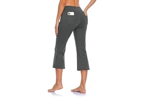 MOVE BEYOND Donna Pantaloni e Pinocchietti Bootleg da Yoga con 4 Tasche a Vita Alta Controllo di Pancia