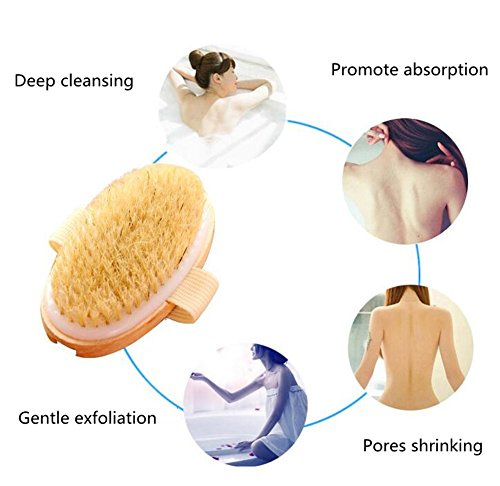 Badebürsten / Rückenbürste,Abnehmbar Holz Stiel Bad / Dusche Naturborste Kardätsche CIDBEST® Körper-Peeling Pinsel Perfekt für trockene Haut Bürsten, verbessert die Durchblutung , reduziert Cellulite ,Verbessert die Haut Gesundheit und Schönheit für Damen & Herren - 7