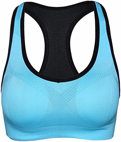 Yall Shock Absorber Women Sports Bra Comfort Stretch Vest,M,Blue