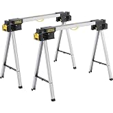 STANLEY FATMAX 900kg Folding Metal Saw Easel (Pair) - Portable Durable Workbench Solution with Metal Legs, FMST1-75673
