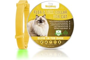Woyamay Cat Repellent Collars, Luminous Safety Glow Cat Repellent Collars, Adjustable Water Resistant Repellent Collar for Cats for Small-Medium-Large Cats, Yellow