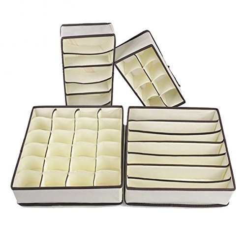 Kicode BH Unterwäsche Socken Krawatten Dessous Aufbewahrungsbox Organizer Schrank Schubladen 4 Stück - 2