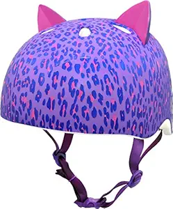 Krash 2015 Girl s Leopard Kitty Youth Bike Skate Helmet Purple One Size