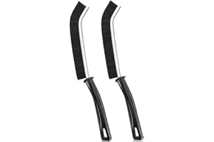 ZIOFY 2PCS Crevice Cleaning Brush Gap Cleaning Brush Bathroom Tile Long Handle Narrow Scrubbing Brushes Hard Bristle Crevice Cleaning Brush for Bathroom Kitchen Tiles, Small Spaces (Black)