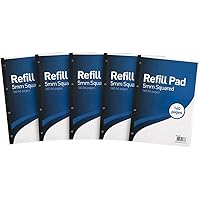Hamelin A4 Refill Pad, 5 mm Squared, 160 Page, Pack of 5, White