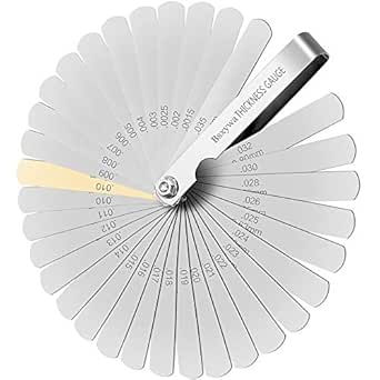 32 Klingen Fühlerlehre Edelstahl | Metrisch/Imperial 0,04-0,88mm | Für Ventilspiel & Mechanik