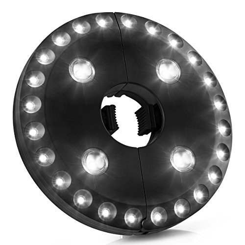 Amir LED-Schirmleuchte, Cordless 28 LED Patio Umbrella Light, 3 Modi Sonnenschirm beleuchtung, Batteriebetriebene Regenschirm Pole Light Zelt Licht für Regenschirme, Camping Zelte oder Outdoor Use