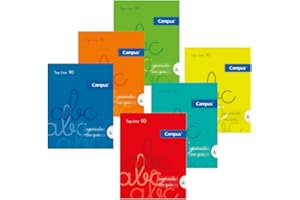 MAKRO PAPER Campus - Libretas A4 Cuadrícula Pauta 4x4mm, Tapa Polipropileno, 48 hojas, Pack de 6 blocs perfectos para uso escolar, aprender a escribir y hogar, Colores Surtidos (6 unidades)