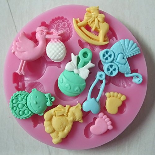 Blue Vessel Baby Dusche Silikon Fondant Kuchen Schimmel Schimmel Schokolade Backen Sugarcraft Dekor - 5