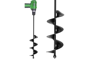 SYITCUN Jardín Espiral Broca 7x42cm,Excavadora de Taladro para Ahoyadora,Cultivador de Suelo Broca,Agujero Herramientas de Mano para Flor Plantar Bulbos De Cama Plántulas