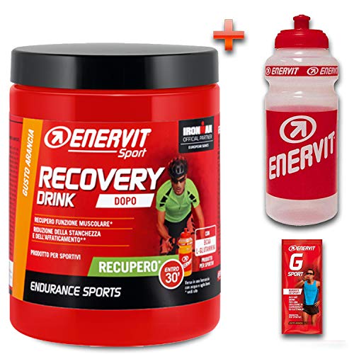 ENERVIT SPORT RECOVERY DRINK 400g (R2) GUSTO ARANCIA + Borraccia + Extra omaggio