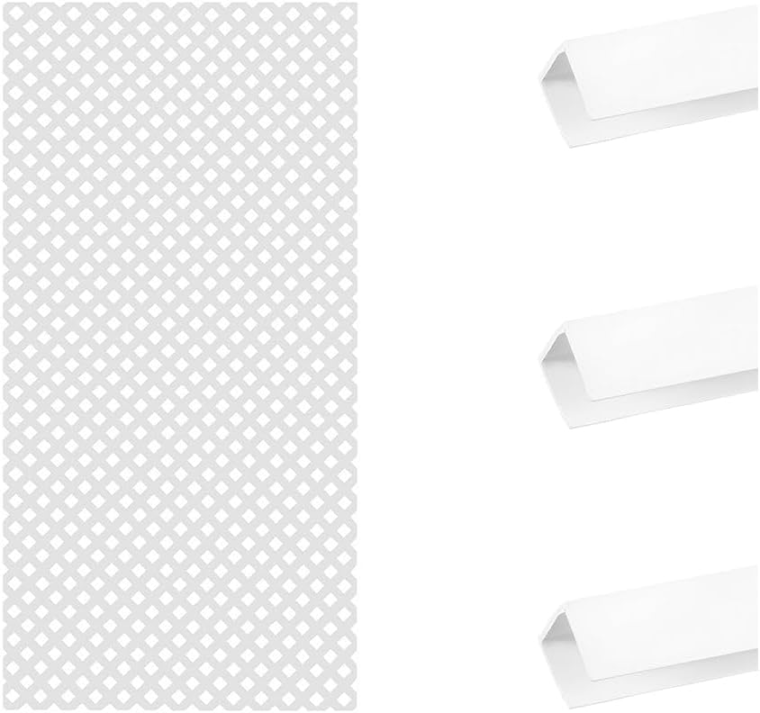 Pack Instalación Celosía PVC 18 Mm + 3 Perfiles Blanco 1x2 M