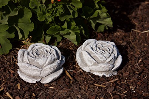 Stein Blüte im 2er Set, massiver Steinguss, frost- und wetterfest