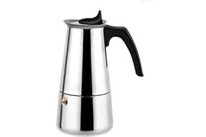 ‎PZJFH PZJFH Espressokocher, 600ML Espressokocher Edelstahl für 12 Tassen, Silber Mokkakanne, Moka Pot, Camping Kaffeekocher, Esspressokaffeemaschine Klein für Herdarten Geeignet