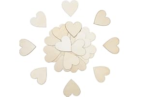 ‎CUWELT CUWELT 200 Stück 30mm Holzherzen Scheiben, 3cm Holzherzen Hochzeit, Naturholzscheiben Unlackiert, Deko-Herzen, DIY Handwerk Verzierungen, Kleine Holzherzen für Basteln Hochzeit Gästebuch Beschriften