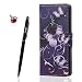 Produktbild Google Pixel Hülle, Alfort 3 in 1 Schutzhülle Leder Hülle Flip Wallet Fashion Design Dual Use Falten Premium PU Leder Tasche Case Cover Folio Mappen Kasten Abdeckung für MT Google Pixel 5.0" Smartphone Funktion Unterstützte Telefone mit Lila Schmetterling ( Lila ) + Netter Staub Stecker + Alfort Schwarz Stylus Pen