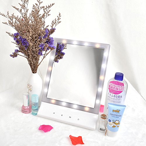 LED-Make-up-Spiegel, 18 LED-Licht 11,8 „Bildschirm Eitelkeit Kosmetik Spiegel 3 Helligkeit einstellbar, Portable Design für Tabletop, Reisen, Rasieren, Waschen, Dressing - 6