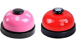 JHXHHTHONGTONG 2 Stück Trainingsglocken für Haustiere Kabellose Hund Türklingel Haustier Glockenspielzeug Lernspielzeug für Katzen und Hunde für Trainings Das Töpfchentraining Essen Füttern Spielen (Rot Rosa)