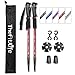Produktbild TheFitLife Nordic Walking Bergsteigen Anti-Schock Trekking Walking Trail-Stöcke, 2er Pack, zusammenschiebbare Teleskopstöcke, ultraleicht für Wandern, Bergsteigen (Rot - rot)