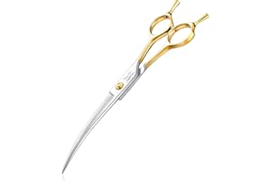 JASON Ciseaux Courbes pour Chiens 7.5 Pouces - Ciseaux Professionnels pour le Soin du Pelage - pour Animaux de Compagnie, Chats