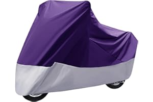 GOGOU Bâche de protection pour moto - Imperméable - Résistante à l'hiver - Pour l'extérieur - Violet et argenté