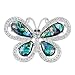 Produktbild Lumanuby 1x Ambilight Tier Anstecker min Pin für Damen und Mädchen Elegant Perlenschale Broach Pin für Kleidung Deko von Anzug Mantel Jacken Kleider Pullover oder Schal Size 5.3x3.6cm (Schmetterling)