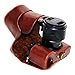 Produktbild First2savvv XJPT-GX8-10 dunkelbraun Ganzkörper- präzise Passform PU-Leder Kameratasche Fall Tasche Cover für Panasonic Lumix DMC-GX8 GX 8 mit 14-140mm Lens