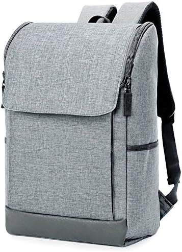 Joyousac Backpack Canvas Laptop Bag Water Resistant Zipper Closure Grey