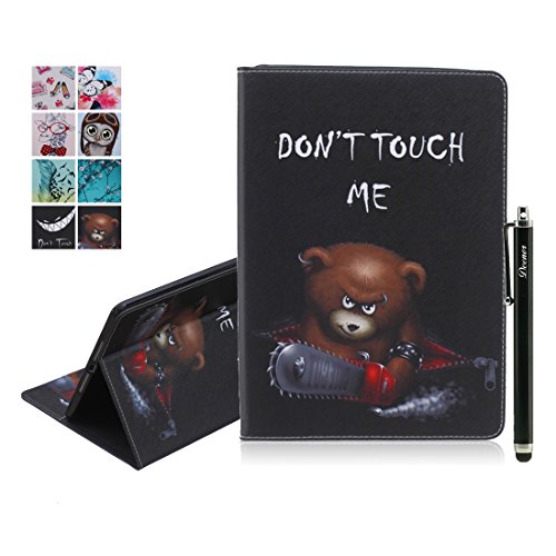 iPad Air Hülle, Deenor Bunt Painting und Stilvoll Brieftasche Tasche PU Leder Flip Protective Stand Tasche Schutzhülle Hülle für Apple iPad Air (2013 Version).[Chainsaw Bear]