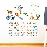 Decowall DW-1206P1308 Alphabet & Dschungeltiere Wandsticker Wandaufkleber Wandtattoo Kinderzimmer - 2