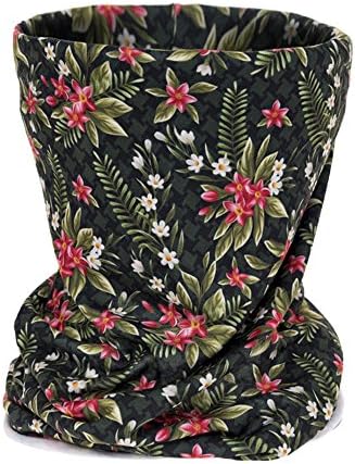 Zohra 3D Full Print Bandana Polyester Face Neck Warmer for Snowboard Skiing Motorcycle Biking (tropical red flowers)