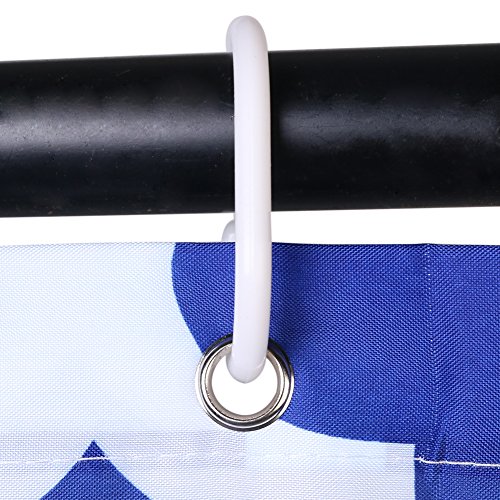 Nakital Duschvorhänge weiß Blue Top Qualität Anti-Schimmel Duschvorhang Digitaldruck inkl. 12 Duschvorhangringe für Badezimmer Art-I 180x180cm WC Zubehör Out of the - 9