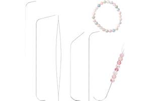 ZMDECQNA Bead Spinner Needles, 5PCS Stainless Steel Flexible Curved Beading Needles 4 Inch Curved Big Eye Beading Needles and 6.3 Inch Curved Bead Spinner Needle for DIY Jewelry Bracelet Necklace Making