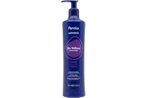 Fanola Wonder Maschera No Yellow Extra Care, Maschera Antigiallo per Capelli Biondi, Decolorati e Bianchi, Formula Vegana con Olio di Marula e Dragon Fruit, 350 ml