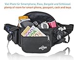 Bauchtasche / Gürteltasche / Hüfttasche für Herren schwarz, groß mit 7 Fächern von Globeproof® - 2