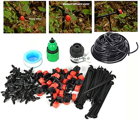 FHD DIY Auto/Manual Micro Drip Irrigation System Dripper Sprinkler Plant Irrigation Kit Irrigation Pipe, Irrigation Spray for Flower, Lawn, Patio, Garden Greenhouse Plants 65FT/82FT Garden Hose(65FT)
