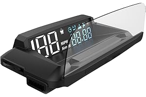 KAOLALI 5" Display HUD per Auto, GPS Tachimetro Auto Head Up Display con Allarme di Velocità Eccessiva Avviso di Guida a Fatica KMH/MPH per Tutt Auto