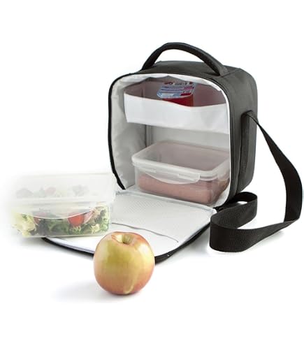 NERTHUS FIH 1490 Fiambrera Térmica Noire - Sac Isotherme Avec Anse Et Sangle Ajustable Pour Repas Au Travail