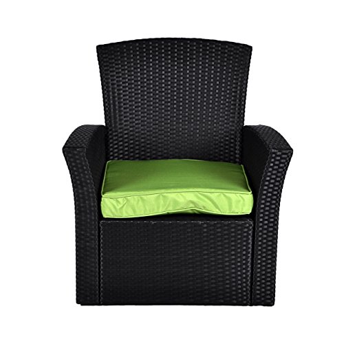 Rattan Set 4tlg mit Glastisch grün Garnitur Gartenmöbel Sitzgruppe Poly Rattan inklusive höhenverstellbare Füße und Sicherheitsglas 4-sitzer 4-teilig