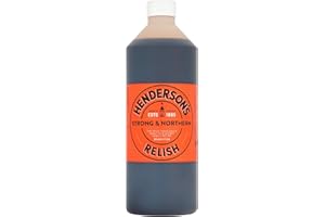 BUG'S PANTRY Henderson's Relish – A Bold, Gluten-Free and Vegan Alternative to Worcestershire Sauce, Packed with Spicy Flavor in a Generous 1-Litre Bottle Hendersons